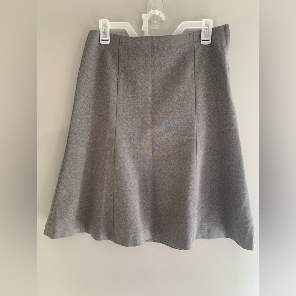 Gap Womens Grey VTG Wool Blend Lined Flare Mini Pull On Side Zip Career Skirt 4